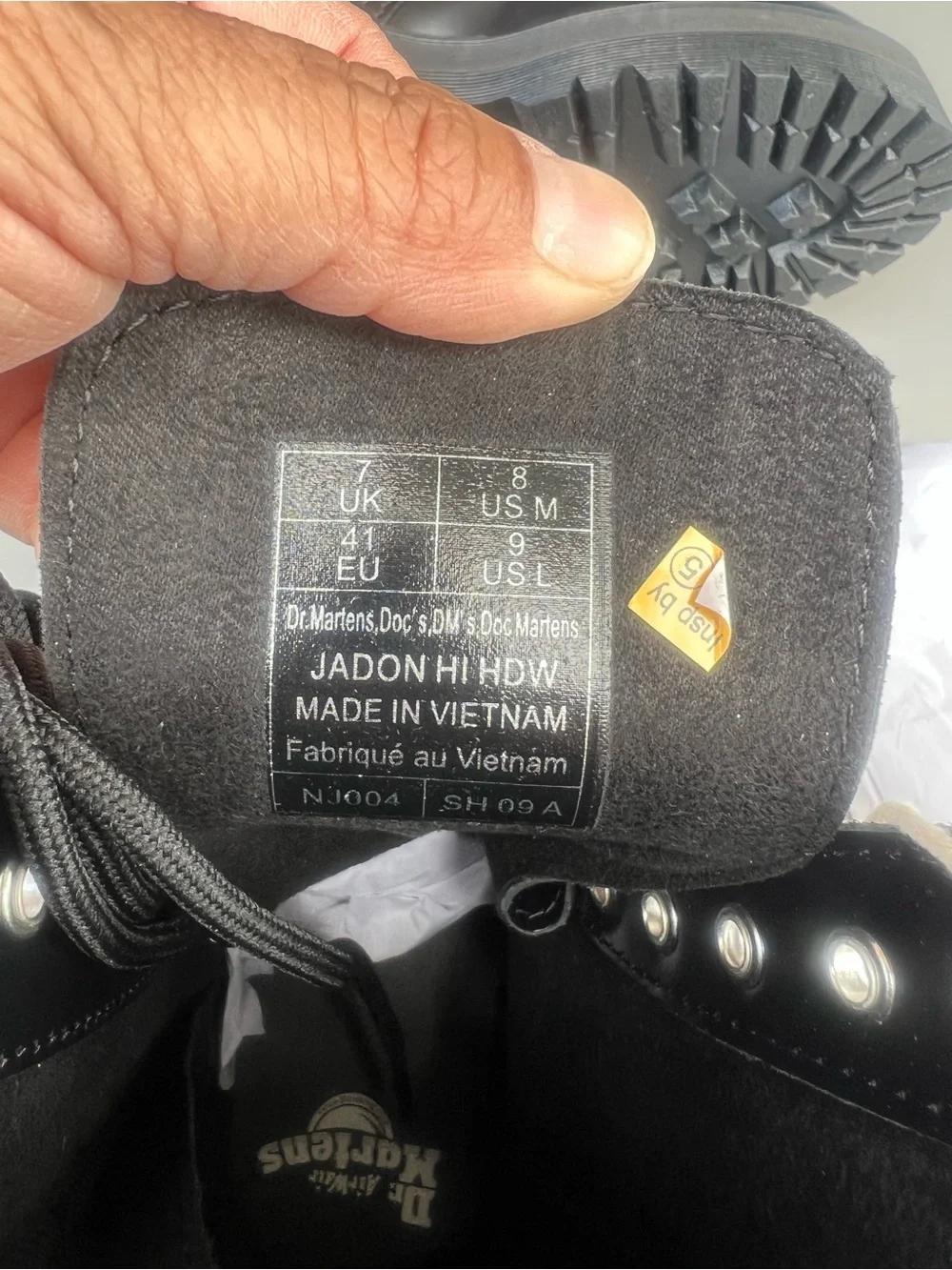 NWT Dr. Martens Jadon Hi Black Leather Platform Boots Sz Us 8M/9L - Picture 8 of 11